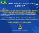 CONVITE PALESTRA BICENTENÁRIO DA INDEPENDÊNCIA DO BRASIL: RUMO ÀS INDEPENDÊNCIAS (1822-2022)